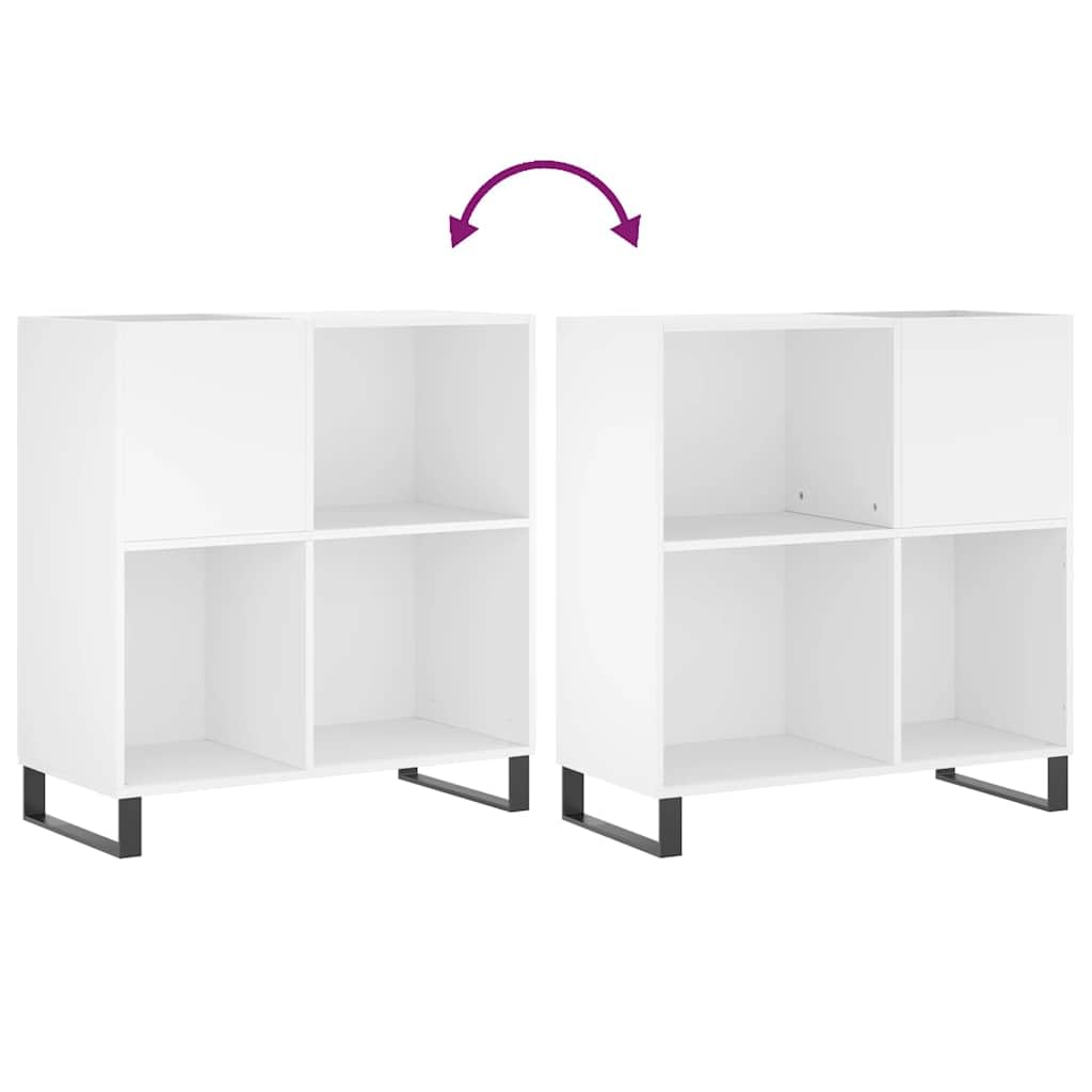 vidaXL Mobile Porta Dischi Bianco 84,5x38x89 cm in Legno Multistrato