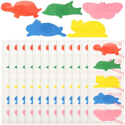 TOGEVAL 4 cajas Cajas de Apósitos Adhesivos de Dibujos Animados para Coloridos Transpirables Hemostáticos y Resistentes al Agua Unidades para Niñas