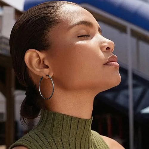 Image of Gacimy Gold Hoop Earrings for Women, 14K Gold Plated Thin Hoops