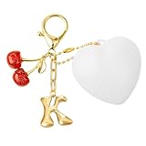 LevyPan Abalorio de letra de burbujas con luz para bolso de detección, dijes de bolso con purpurina para bolsos, regalos para mujeres, Blanco, S