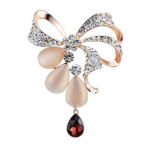 Leono Women's Austrian Crystal Elegant Flower Pin Corsage Brooch Great for Wedding Jewelry Gift