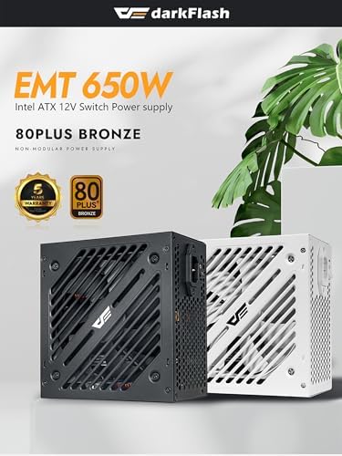 darkFlash EMT650 650W 80 Plus Bronze - 80 Plus Bronze Efficiency and Modern GPU Support: darkFlash EMT650 650W