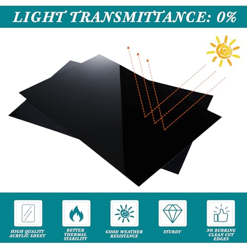 Image of Geetery 3 Pcs Black Acrylic Sheets 23.62 inch x 35.5 inch x 1 /8 inch Opaque Cast Rectangle Panel with Protective Paper Easy Cut Plastic Panel Display Acrylic Board for Sign Craft DIY Projects Painting Photography