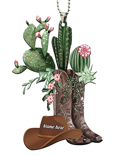 Bavokon 9 Pcs 2022 Novelty Boots And Hat Cowboy Acrylic Car Ornament,Novelty Cowboy Boots Car Rear View Mirror Hanging Ornament, Windows Decor Ornament For Halloween,Thanksgiving,Christmas Trees #TOP4