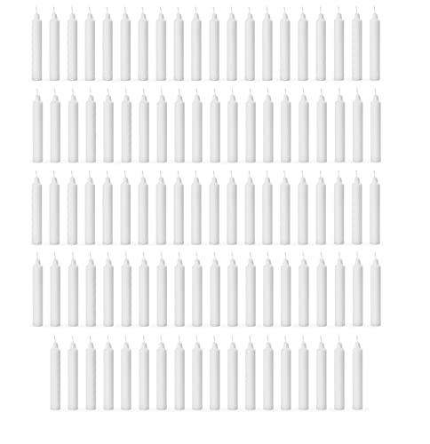 AuraDecor Pack of 98 Stick Candles || Especially Meant for Healing, Chakras, Ritual Candles,Chime Candles, Decoration, Lighting, Home Decor || Burning Time 3 to 4 Hours Each (White)