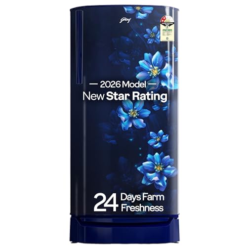 Image of Godrej 183 L 2 Star| Farm Fresh Crisper Technology| Turbo Cooling Technology | Toughened Glass Shelved | Jumbo Vegetable Tray | Direct Cool Single Door Refrigerator (RD R190BN THF BR BL, Berry Blue)