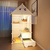 Spazio extra large per l'esercizio: la cuccia per gatti offre ampio spazio per sgranchirsi le zampe, giocare e fare esercizio in un ambiente confortevole, offrendo al tuo gatto tutto lo spazio necessario per fare esercizio e godersi il suo nuovo spazio.