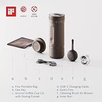 OutIn Fino Tragbare Elektrische Kaffeemühle Kegelmahlwerk - 28 Externe Mahlstufen, 7-Stern-Edelstahlkonus & Ein-Knopf-Bedienung, Kompakte Kaffeemühle Espresso mit Schnellladung, für Reise & Haushalt – Ansicht 2