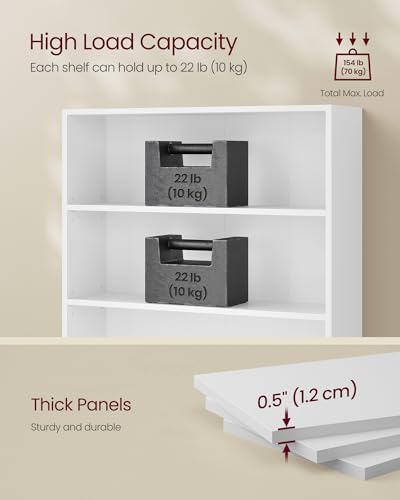 Image of VASAGLE CUSTOS Collection - Bookshelf, 6-Tier Bookcase, Book Shelf, Open Storage Shelf, 9.4 x 31.5 x 63.3 Inches, for Living Room, Home Office, Dining Room, Cloud White ULBC412W01