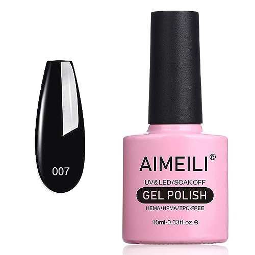 AIMEILI Smalto Semipermente per Manicure Smalti per Unghie in Gel Soak Off UV LED - Blackpool (007) 10ml