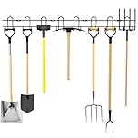 Urban Deco Garden Tool Rack, Heavy Duty Wall Mount Organizer with 16 Hooks for Shed & Garage – Holds Shovels, Rakes, Trowels, Hand Tools & Small Garden Gear (2 Pack)