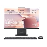 Lenovo IdeaCentre All-In-One AI-PC | 27" Full HD Display | AMD Ryzen 7 250 | 16GB RAM | 1TB SSD | AMD Radeonn Grafik | Win11 | Inkl. Kabellose Maus-Tastatur | Luna Grau | 3 Monate Premium Care