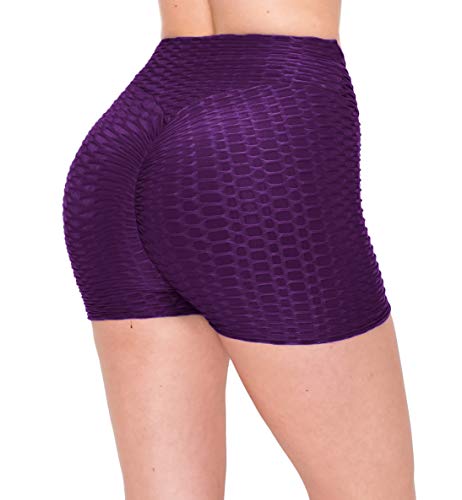 Image of ALWAYS Women's Honeycomb Compression Shorts - High Waist Slimming Butt Lift Textured Workout Shorts