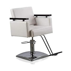Danyel Beauty Professonal Hydraulischer Friseurstuhl Salon Beauty Spa Frisierstuhl (quadratische Basis, weiße Farbe)