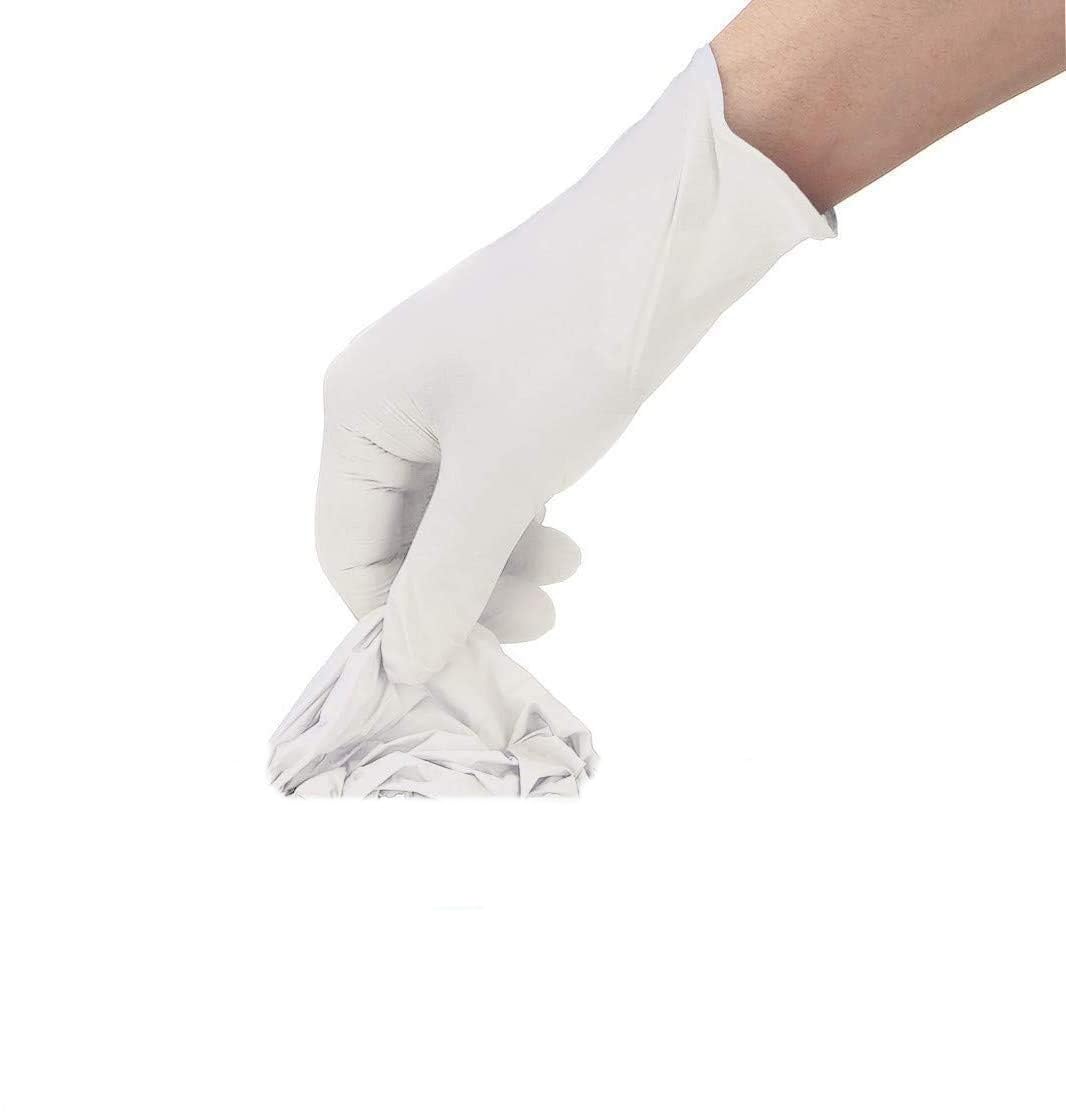 SHIELD PLUS Latex Examination Gloves Less Powdered,Multi Purpose with Superior Durability (Pack of 25 (White)) (Medium)