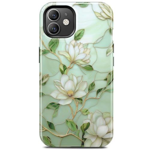 Coque de téléphone de luxe iPhone 12 Pro motif vitrail floral