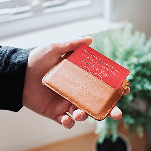 Personalized Photo/Text Message Name Engraved Metal Wallet Mini Insert Love Note Gift Card Handmade To My Husband Wife Lover3