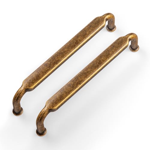 Goo-Ki 5 Inch Hole Center Antique Brass Zinc Alloy Cabinet Pulls Kitchen Cabinets Hardware, 6 Pack...