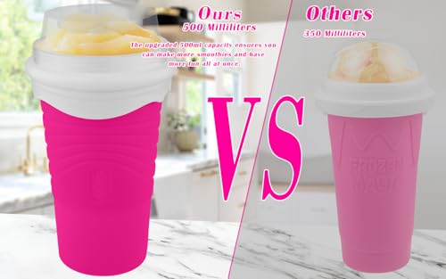 500ML Slushie Maker Cup, DIY Magic Slushy Maker Squeeze Cups, Portable Smoothie Squeeze Cups for Juices, Milk and Ice Cream Make, Double Layers Silica Cup with Lid & Straw for Friends, Family Gifts 500ML Slushie Maker Cup, DIY Magic Slushy Maker Squeeze Cups, Portable Smoothie Squeeze Cups for Juices, Milk and Ice Cream Make, Double Layers Silica Cup with Lid & Straw for Friends, Family Gifts - Image 2