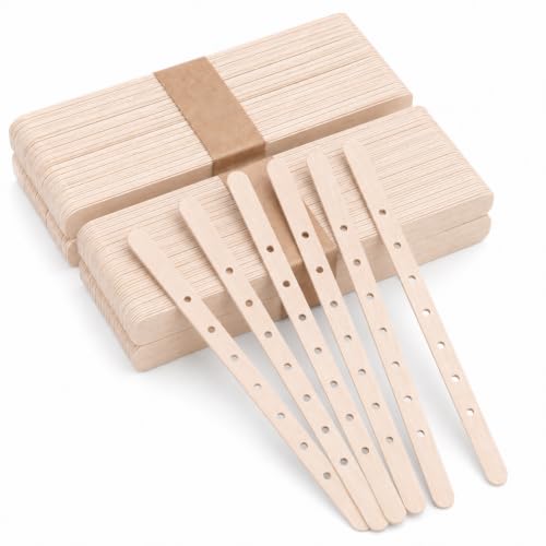 Wooden Candle Wick Holders Pack of 100pcs Wick Centering Devices Candle Wick Bars for Candle Making (7.1inch - 100pcs)
