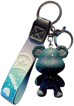 Colorful Bear Keychains Creative Woven Ropes Resin Animal Pendants Charm Accessory Car Keychain image 5