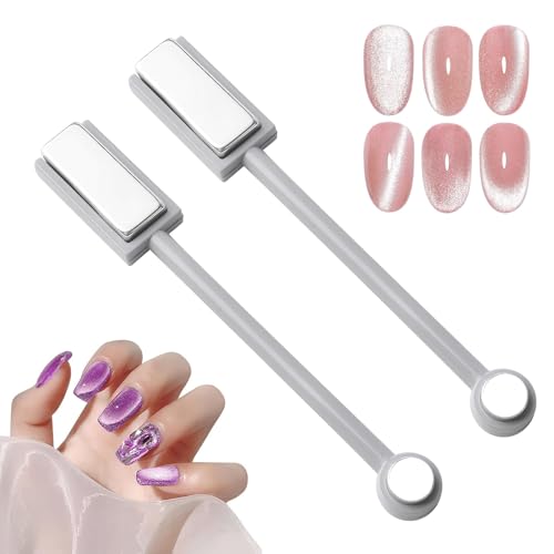 DHWEKU 2 Pcs Imán magnético ojo de gato bolígrafo, Magnético Stick herramientas de uñas polaco mágico para 3D Efecto de Ojo de Gato, Nail Art Herramientas para Uñas Polaco Polvo Ojo de Gato Gel
