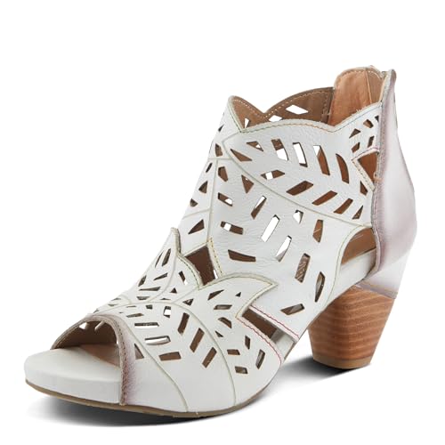 Spring Step LArtiste Icon Sandals for Women - Ladies Casual Flats Platform Sandal - Hand Painting Summer Shoes for Womens - Off White EU 42 / US 10.5-11