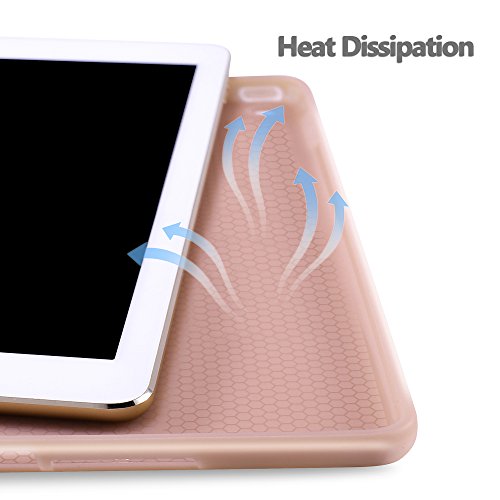 Ruban Case Compatible With Ipad (9.7-Inch, 2018/2017 Model) - Ultra Slim Lightweight Smart Shell Standing Cover With Auto Wake/Sleep Feature, Rose Gold #TOP3