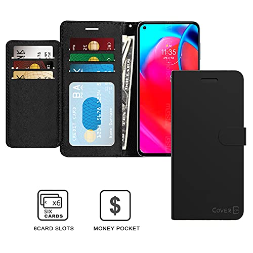 Coveron Wallet Pouch Designed For Motorola Moto G Stylus 5G Leather Case, Rfid Blocking Flip Folio Stand Phone Cover - Black #TOP2
