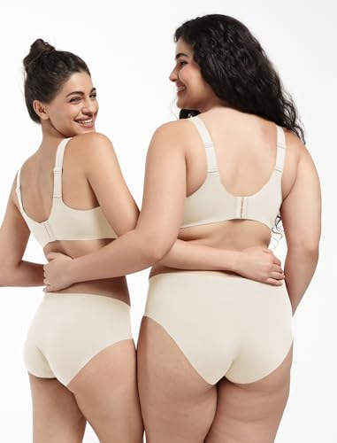 COMFELIE Scalloped Wireless Bras for Women No Underwire Bralettes Smooth Comfort Seamless Everyday Bras Almond S — view 6