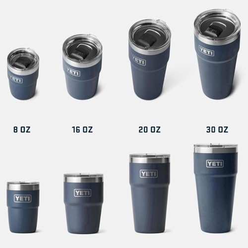 YETI Rambler 16 oz Stackable Tumbler, Vacuum Insulated, Stainless Steel with MagSlider Lid, Olive/King Crab Orange — view 7