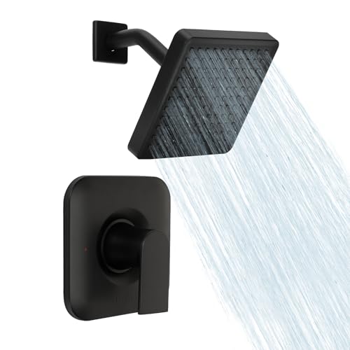 Replacement for moen T2472EPBL Genta LX Shower Trim Kit Matte Black Shower Trim Kit High-Pressure Balancing Modern Shower Trim with Showerhead Lever Handle Easy to Install (2510 Valve Required)