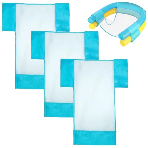 Chaise de Piscine Flottante Hamac à Eau Bleu Lot de 3 Filets de Siège
