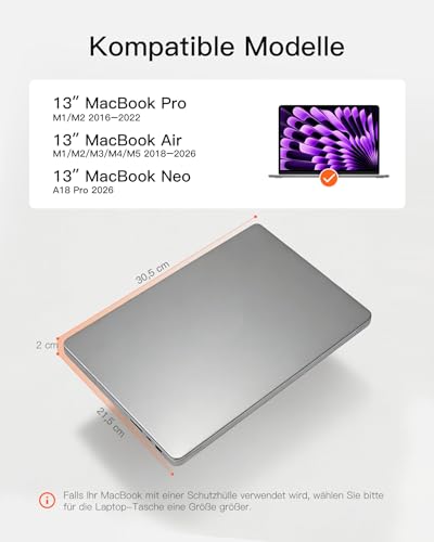 Inateck 360° Schutz Laptoptasche, Kompatibel mit 13 Zoll MacBook Air/Pro – Ansicht 2