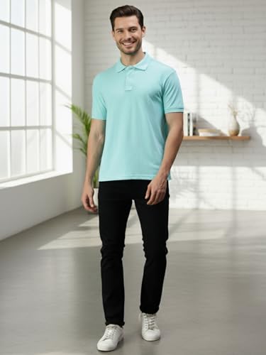 Image of Lux Cozi Men's Cotton Solid Polo Tshirt | Collar Tshirts | Half Sleeves | Stylish & Premium All Day Wear | Pack of 1