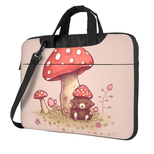 Sac ordinateur portable antichoc bandoulière ours champignon 15 pouces