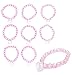 12 Bracelets | Pink Princess Beaded Stretch Bracelets | Pack of 12 | Dazzling Toys