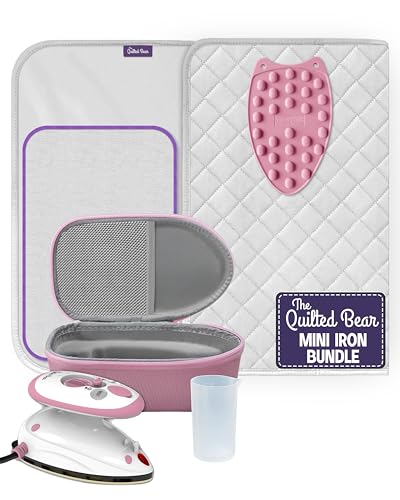 image for The Quilted Bear Mini Iron, Rest & Ironing Mat - Lightweight Mini Stea