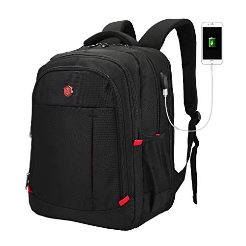 Laptop Backpack, Large Scansmart TSA Friendly Travel Bag, Durable Business Backpack with USB Charging Port for Women & Men, Waterproof College School Bookbag Computer Bag Fits 15.6