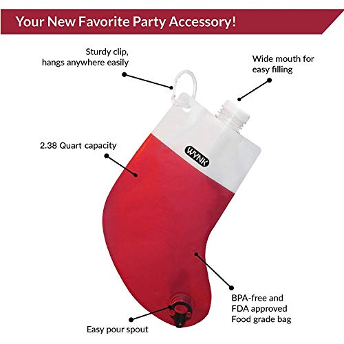 Wynk Party Flasks Santa Drink Beverage Dispenser Funny Holiday Gag Gifts For Liquor And Wine For Christmas Party Celebration, Dirty Santa Gifts, White Elephant Christmas Gifts Exchanges(3 Pack) #TOP1