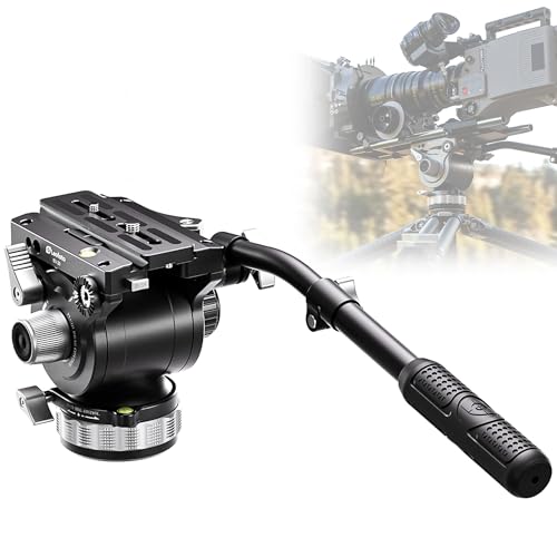Image of Leofoto Heavy Duty Video Camera Tripod Fluid Drag Pan Head with Arca Plate for DSLR Camera,Camcorders, 360° Rotating Tripod Head with Pan Lock, Load up to 33lbs (BV-20)