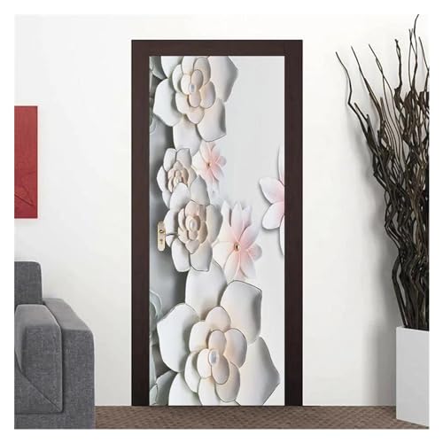 Sticker de porte fleurs 3D pour masquer les défauts et décorer le salon