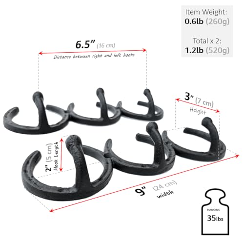 Ambipolar AMB_HRSSHOE_HOOK_2PC 2-Pack Horse Shoe Good Luck Style Coat Hooks thumb #1