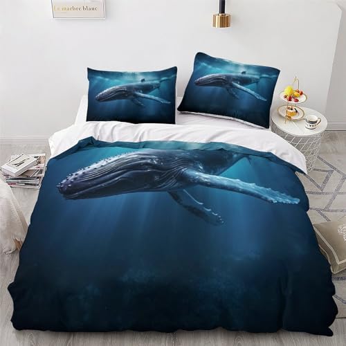 Linge de lit imprimé baleine anti-acarien avec fermeture éclair - 4