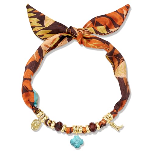 KissYan Western Cowgirl Scarf Charm Necklace, Bandana Necklace with 14K Gold Plated Convertible Cowboy Boot Turquoise Pendant Choker Jewelry for Women