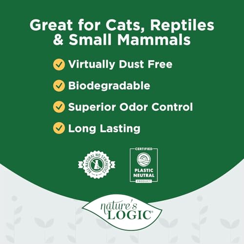 Image of Nature's Logic 100% Natural Pine Pellet Cat Litter - Dust-Free, Unscented, Biodegradable - Safe for Cats, Kittens, Reptiles & Small Pets - Highly Absorbent - 24lb (2,12lb)