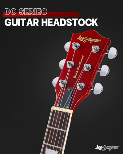Image of Leo Jaymz 39 Inch Solid Body Electric Guitar - Poplar Wood Body,Maple Neck and Laurel Wood Fretboard (Red)
