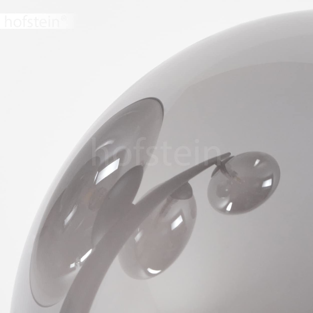 Stehleuchte Remaisnil, moderne Stehlampe aus Metall/Glas in Schwarz/Rauchfarben, moderne Bodenlampe im Retro/Vintage-Design mit Fußschalter am Kabel, 4-flammig, 4 x G9, ohne Leuchtmittel