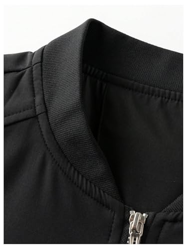Verdusa Men's Bomber Jackets Zip Up Long Sleeve Baseball Collar Lightweight Jacket Outerwear4