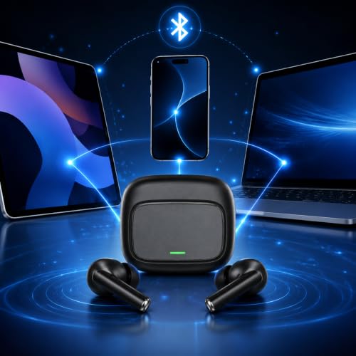Image of AirBeat J9 True Wireless Earbuds Bluetooth 5.4, 40H Playtime, Deep Bass Sound, ENC Calling Mic, Touch Control, Type-C Fast Charging, Low Latency Gaming Earbuds for Android & iPhone